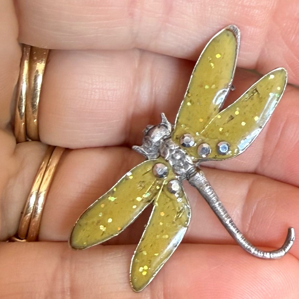 Sparkling DON-LIN Dragonfly Brooch